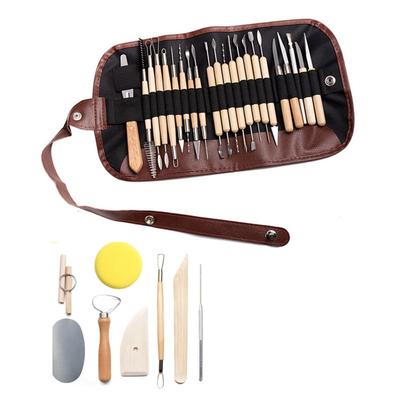 30 Stück Polymer Clay Werkzeuge Langlebiges Holz Metall Bequemer Griff Weit verbreitete Tonmodellierwerkzeuge für