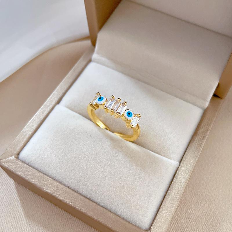 Mode Europäischer und Amerikanischer Teufelsaugen-Serie Ring Geometrischer Offener Ring für Damen