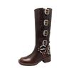 Grape Mother of the Same Style, Large Tube Circumference Boots Women's Widened Boots, Western Cowboy Boots 42 Large Size Women's Shoes 41-43