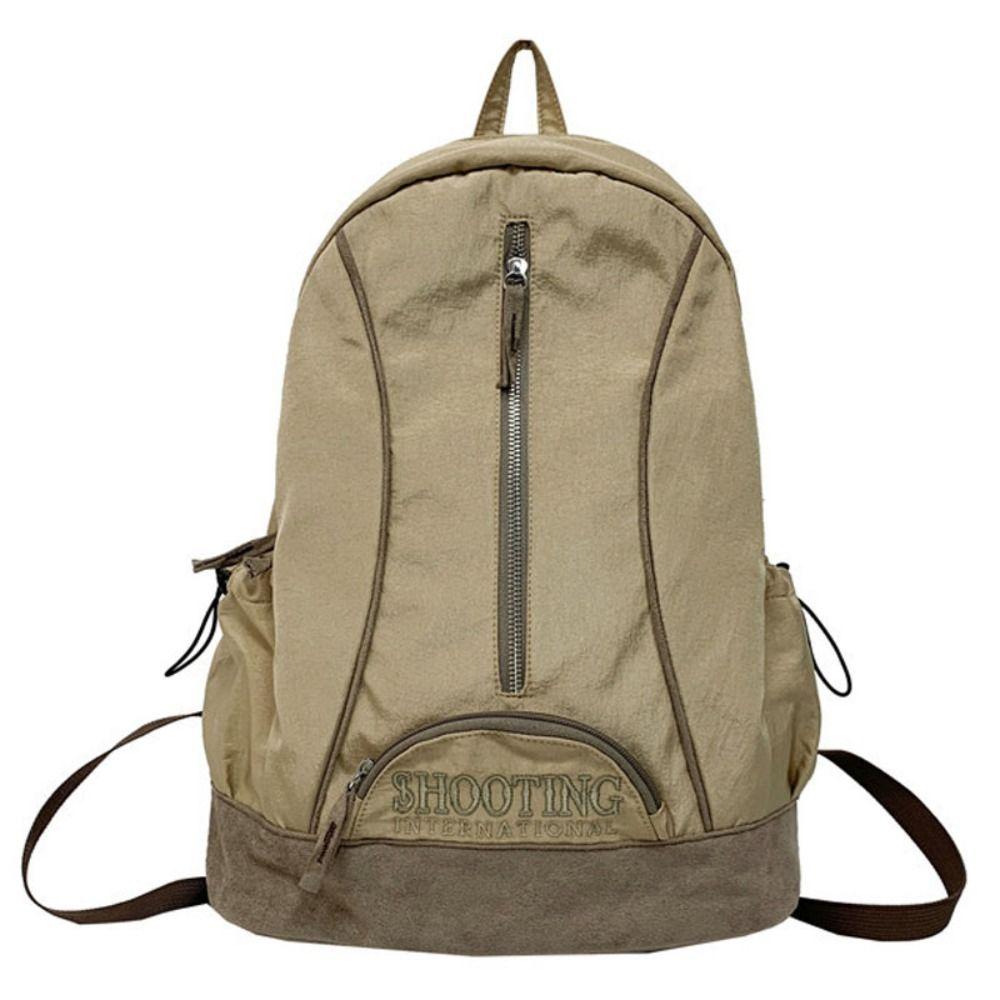 Embroidery Trendy Backpack Polyester Multi-pocket Casual Schoolbags Casual School Bags