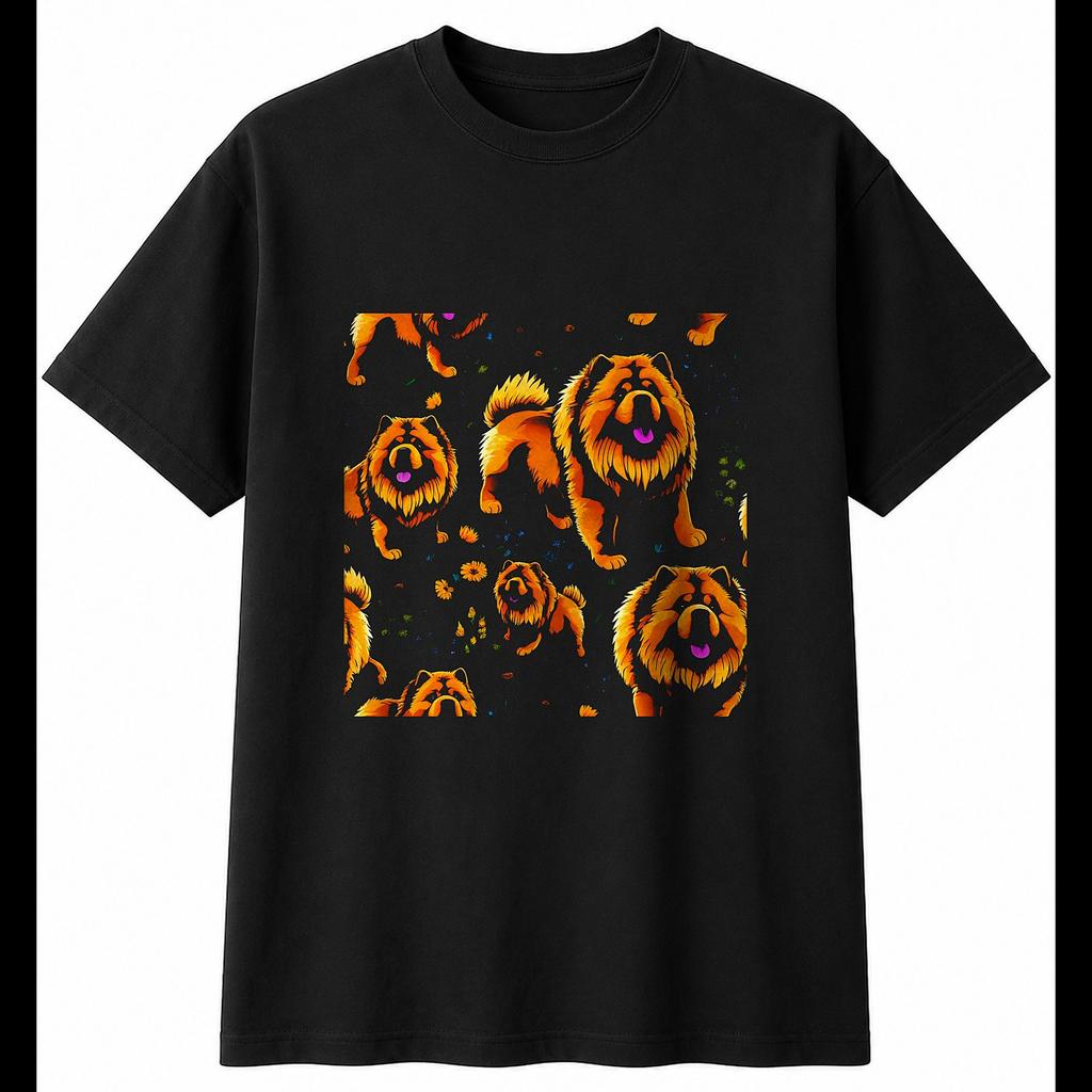 Chow Chow Dark Fantasy Dog Lover Mens T-Shirt Black 100% Cotton Canine