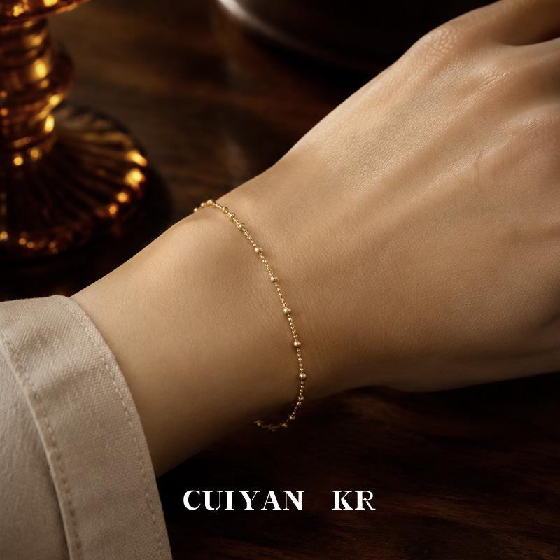Cui Yan S925 Sterling Silver Korean INS Small Square Bracelet for Women - High-End Best Friend Jewelry