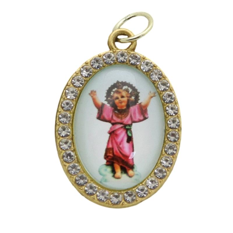 10 Piezas Colgante Encanto Forma Ovalada Religiosa Figura Metal Pedrería Colgante para Collares Llaveros Fabricación de Joyería DIY