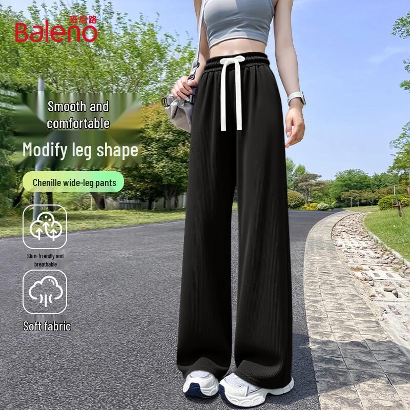 

Baleno Women s High-Waisted Chenille Wide-Leg Pants L