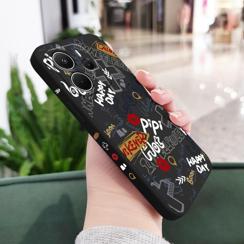 Trendy Graffiti Phone Case For Xiaomi Redmi Note 14 13 12 12S 11 11S 10 10S 15 15C 14C Pro Plus 4G 5G Liquid Silicone Cover