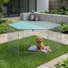 Faltbarer Draht-Hunde- und Welpenauslauf Ø120x60 cm mit wasserdichter Polyesterabdeckung