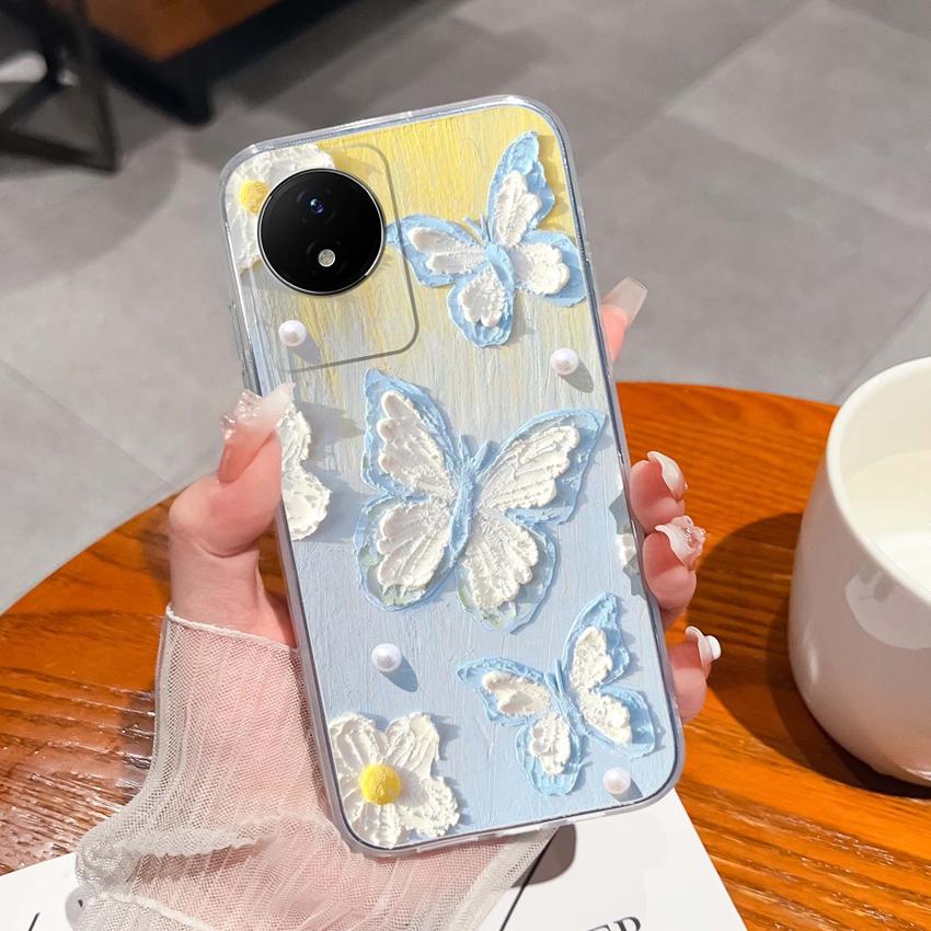 For Vivo Y02 Y02A Y02S Y10 Y11 Y12 Y12a Y13 Y15 Y15a Y16 Y17 Y19 Clear TPU Case Ocean Whale Pattern Anti Drop Back Cover For Vivo Silicone Phone Shell