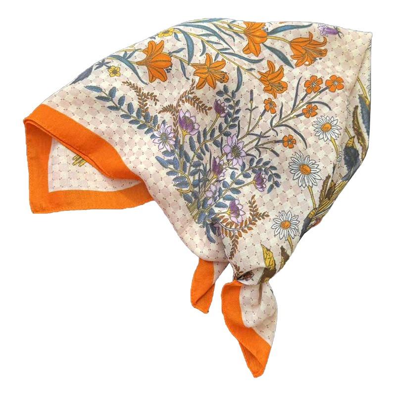 Silk scarf square scarf high-end spring and summer style neck large square scarf air-conditioned room neck scarf shawl women's silk scarf