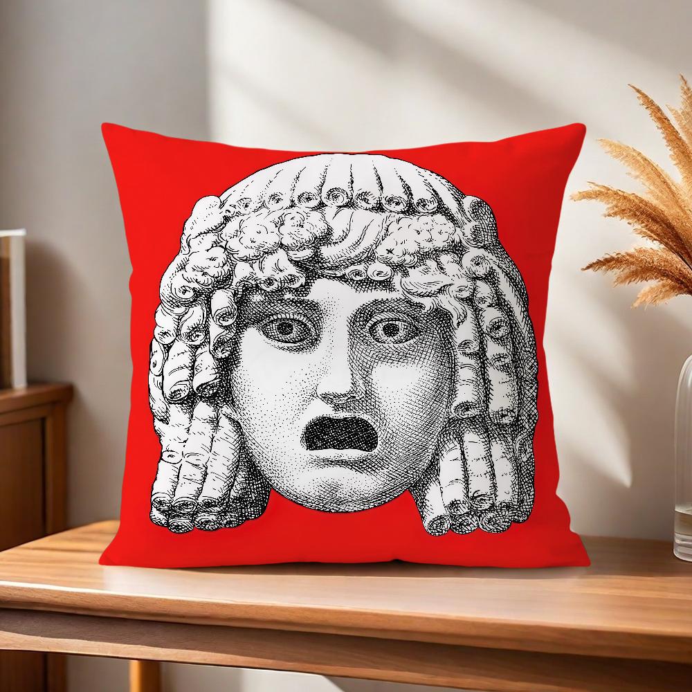 Soft Pillow Girl Case for Sofa Living Room Art Face Home Office Decor Protective Covers P-Piero F-Fornasettis Modern
