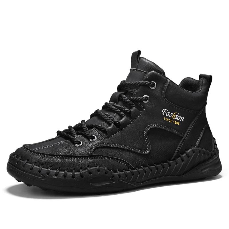 Scarpe da Uomo Taglie Forti Cucitura a Mano Stivali da Uomo in Pelle Pelle Scamosciata Scarpe Casual in Pelle Stivaletti da Uomo