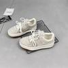 Spring new matte board shoes simple and versatile casual thick-soled lace-up light sports little white shoes women
