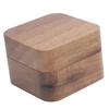 Ring Holder Box 5.5cm Square Walnut Wood Magnetic Closure Portable Jewelry Ring Case for Wedding