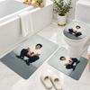 3Pcs Flannel Toilet Mat Set Bruno Mars Bathroom Rug Non Slip Bath Carpet Home Decor