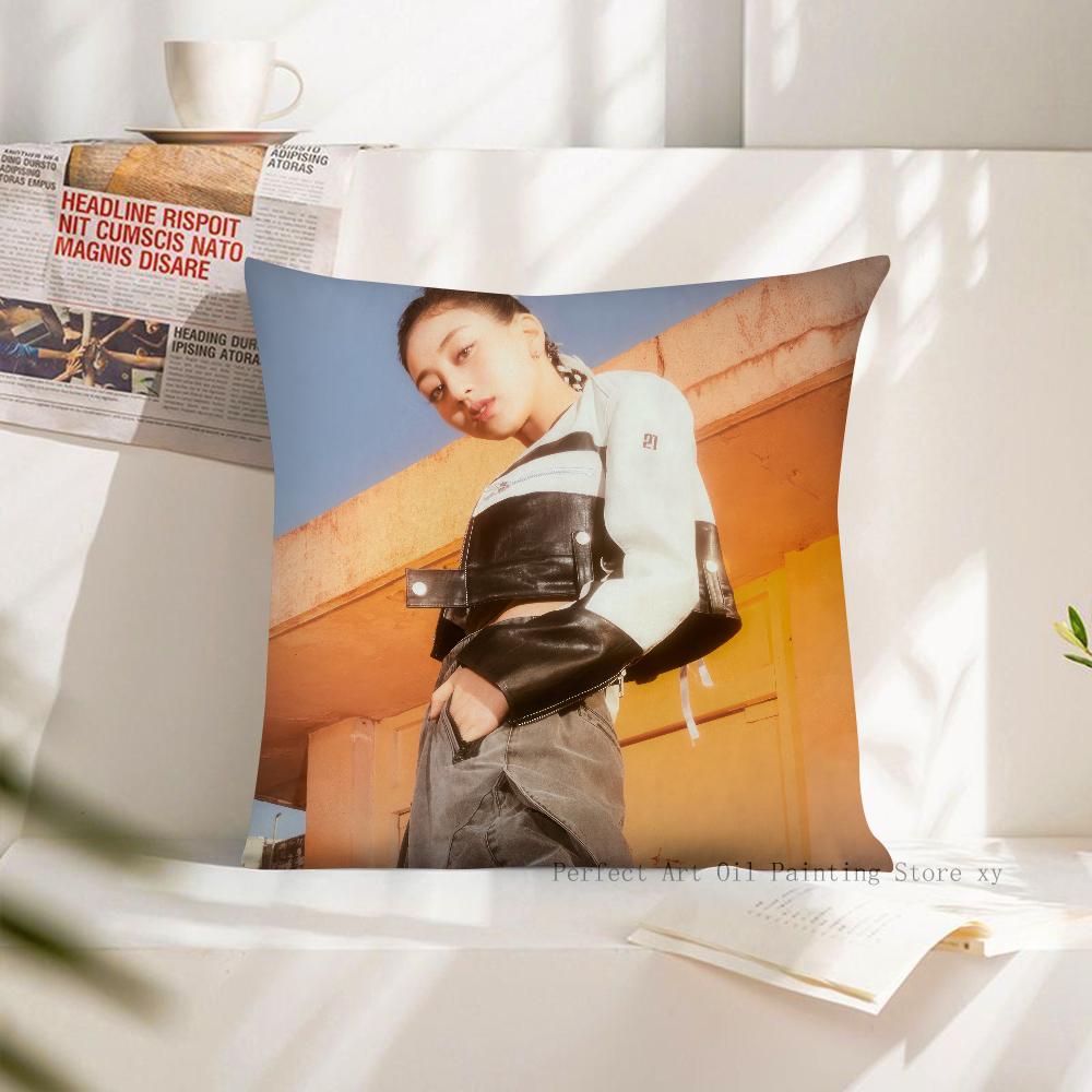 1PC Korean Group Jihyo Pillow Case Square Pillow Cushion Cover Bedroom Sofa Room Decoration Casual Kpop T-TWICE Pillow Cover
