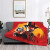Red Dead Redemption 2 RDR2 Blanket US West Cowboy Fuzzy Novelty Warm Throw Blankets for Bedding Lounge Summer