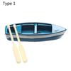 Ornement de Paysage Bateau Bleu et Rames Figurine de Bateau en Résine Ornement de Paysage Miniature Ornement de Jardin de Fées Accessoires de Maison de Poupée