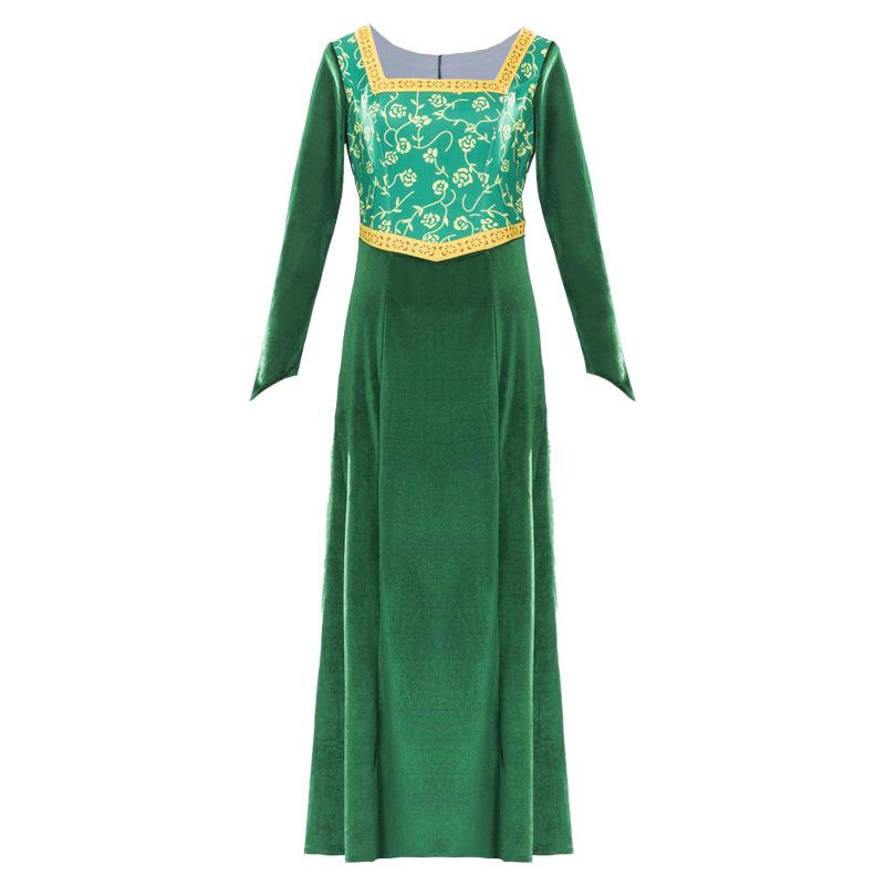 

Princess Fiona Green Dress Shrek Cosplay Costume for Halloween & Stage Performance XXL
