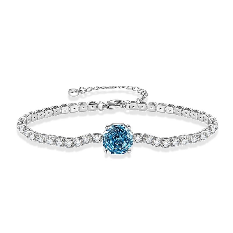 New Full Moissanite Bracelet 925 Sterling Silver Shiny bangles Chain For Women Men Wedding Jewelry Plated 18K white gold Gifts