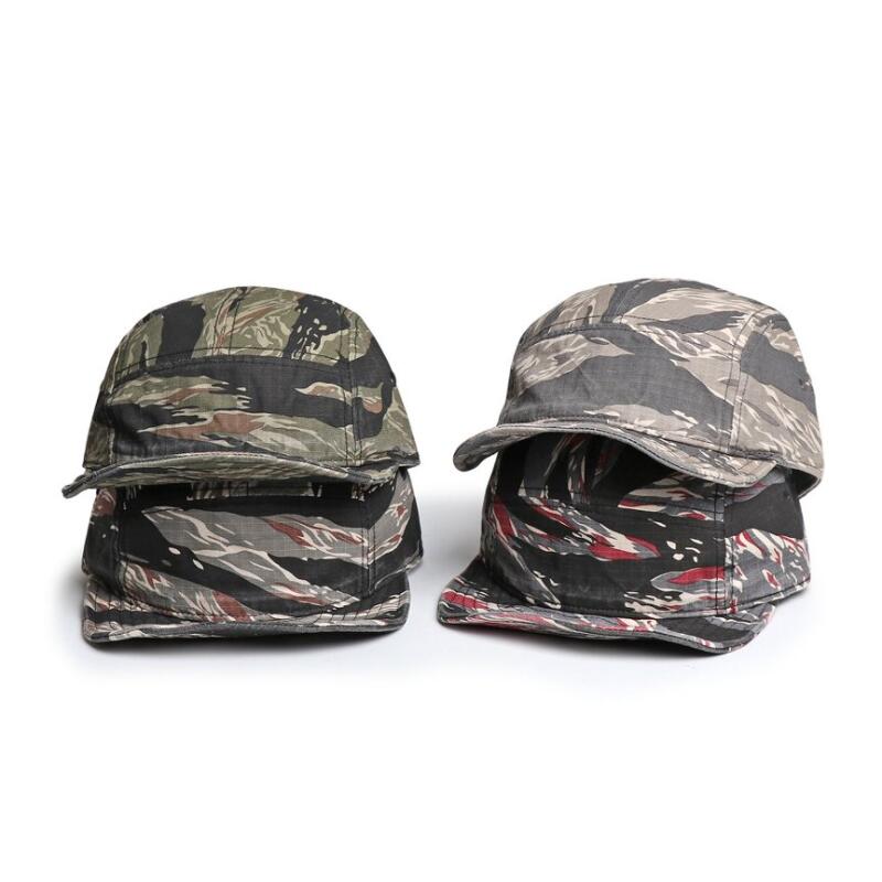 Berretto da Baseball a 5 Pannelli Vintage Colore Mimetico per Uomo Donna, Visiera Corta Rete di Cotone Liscia, Perfetto per Esterno Casual e Uso Quotidiano