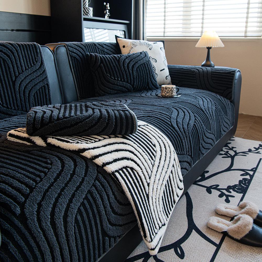 Thickened Plush Sofa Cover Cloth Towel Light Luxury Anti Slip Autumn And Winter Style Sofa Cushion Minimalist And Versatile