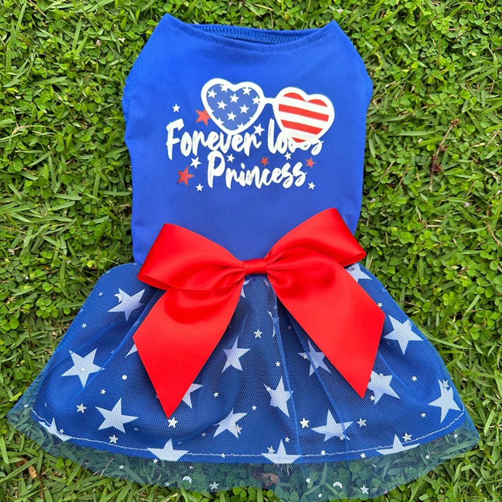 

Sequin Pet Puppy Clothing Breathable Dog Princess Dress Adorable Dog Dress Summer Season L синий