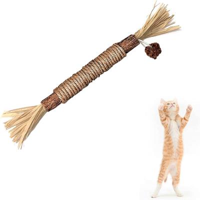 Wooden Teaser Stick Teething Chew Toys Cat Dental Toy To Relieve Boredom Cats Supplies