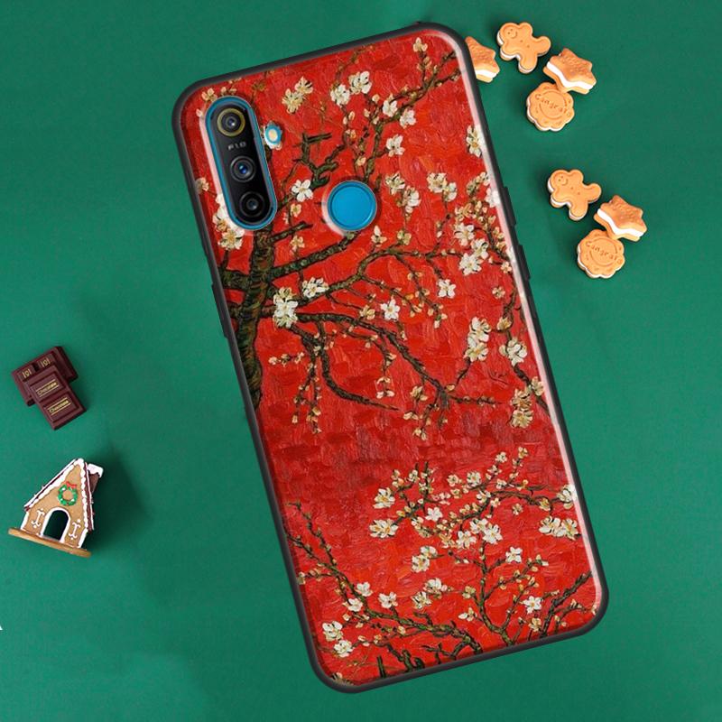 

Чехол с цветущим миндальным деревом для OnePlus 10 Pro 9 Pro 8T 9R Nord2, чехол для Realme 8i 9i 8 Pro C21 GT Neo 2 Master OnePlus 10Pro