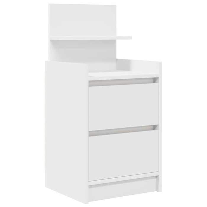VidaXL Table de chevet avec 2 tiroirs blanc 38x34x80 cm, meuble de chevet, table d'appoint, armoire de lit, armoire de 861355
