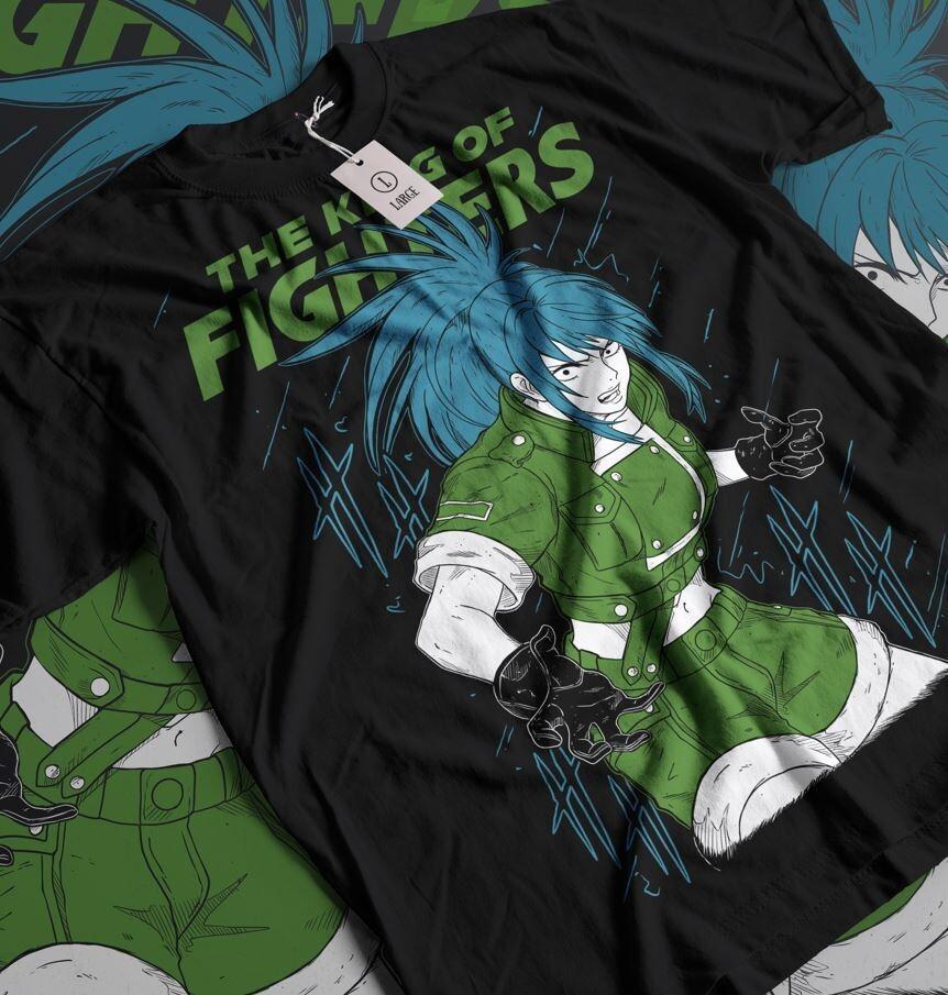 Leona King Of Fighters T-Shirt Fatal Fury kf2 Anime Gift Shirt All Size