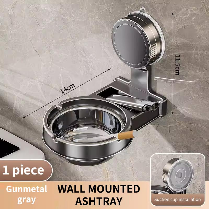 Suction Cup Wall Mounted Ashtray Household Toilet Bathroom Punch-free Anti-fly Ash Storage Split Creative Ashtray Rack