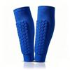 Men's Honeycomb Calf Guard Socks with Anti-Collision Shin Protection for Football and Basketball.