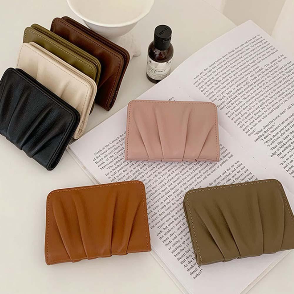 Korean Style Simplified Purse Sewn Mini Coin Pouch Button Short Small Bag Daily