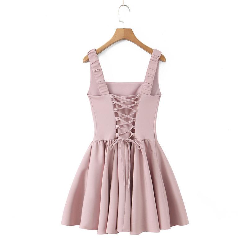 Sleeveless Chic Square Neck Mini Dress: 2026 Sexy Slimming Style