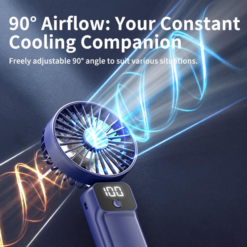 Portable Mini Foldable Desktop Fan: Rechargeable via TYPE-C, Comes with Lanyard, Customizable LOGO