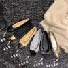 Flat bottomed single shoe women's shallow mouth round toe French bow color blocked ballet women's shoes