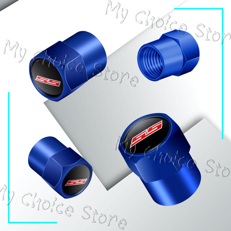 4Pcs/lot Car Wheel Tire Valve Stem Caps Waterproof Covers For Chevrolet SS Logo Camaro Cruze Aveo Silverado Accessories
