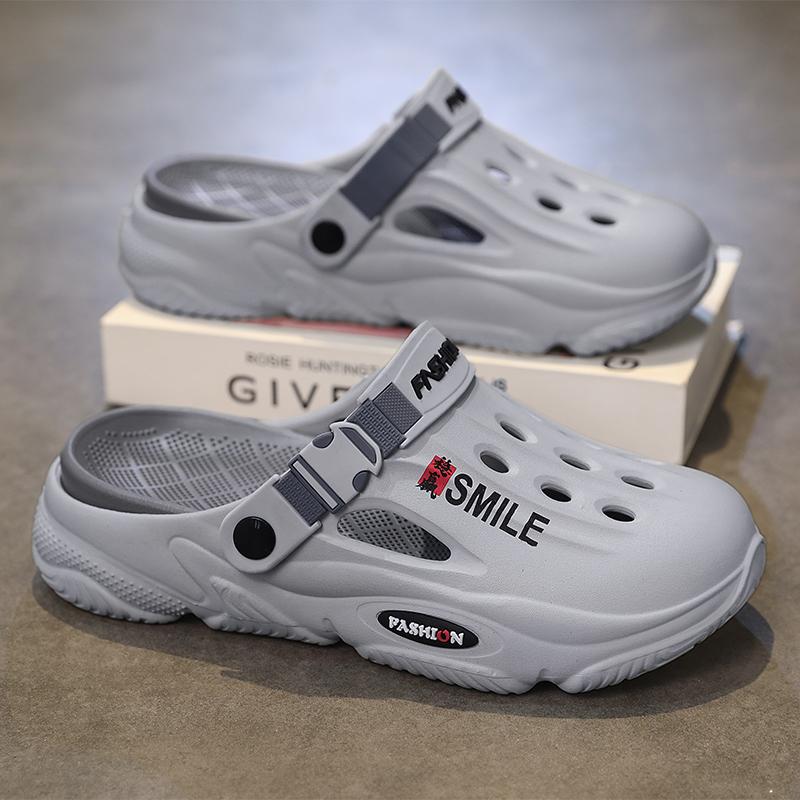 Fashion Mens Summer Beach Sandals Unisex Casual Garden Clogs Outdoor Wide Toe Cross Sandals for Ladies Non Slip House Shower Slippers