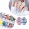 12 Grids/Box Nail Foils Irregular Summer Effect Smooth Gold Silver DIY Manicure Flakes for Beauty