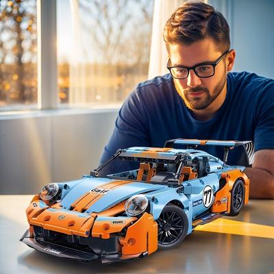 Nuevo RSR Clásico Super Coches de Carreras Modelo Coche Deportivo Modelo Ladrillos Juegos de Vehículos Bloques Técnicos Juguetes para Niños Niños Regalos para Adultos