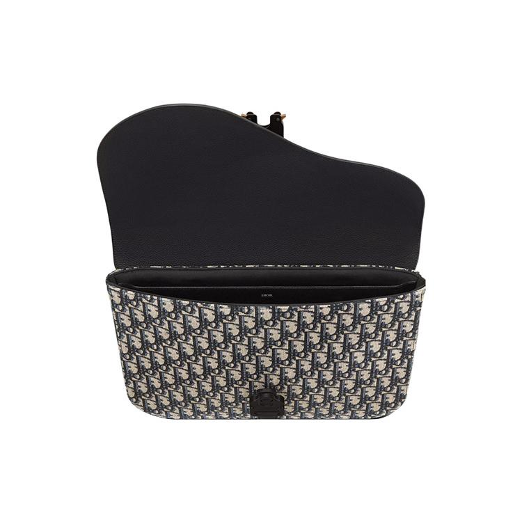 Dior Schrägdruck mit Narbung Rindsleder Clutch Regular Herren Beige/Schwarz