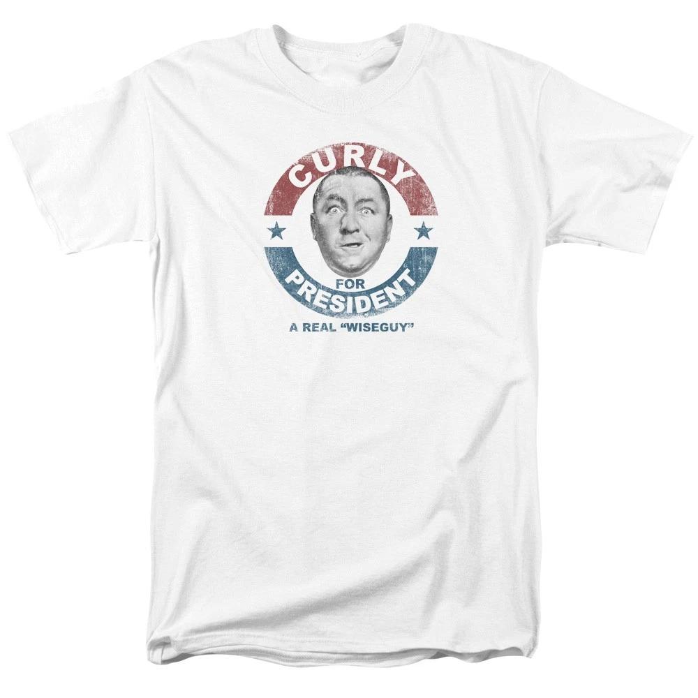 Three Stooges - Curly For President #2 - Unisex Short Sleeve Children s T-shirt - Wh 130