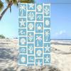 Bohemian Tribal Sea Turtle Beach Towel, Blue Watercolor Background Quick-Dry Towel