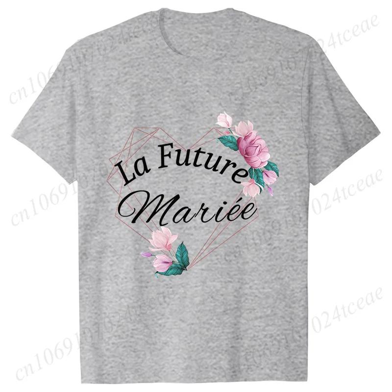 Wedding Tops Women Bachelorette Party Blouses Bridesmaid French Team Bride Squad Tshirt Flower Graphic Bridal Shower Aesthetic