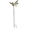 Metal Garden Stake Butterfly and Dragonfly Decorative Plant Pot Ornament Outdoor Yard Lawn Art Sculpture with Ground Insert