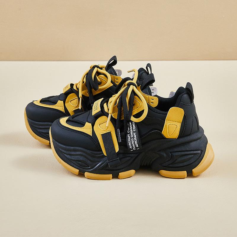 Damen Lässige Dad Sneaker Bequeme Klobige Plateau Laufschuhe Rutschfest Schnürung Atmungsaktiv Gehen Schuhe für Damen Workout Tennis Sneaker