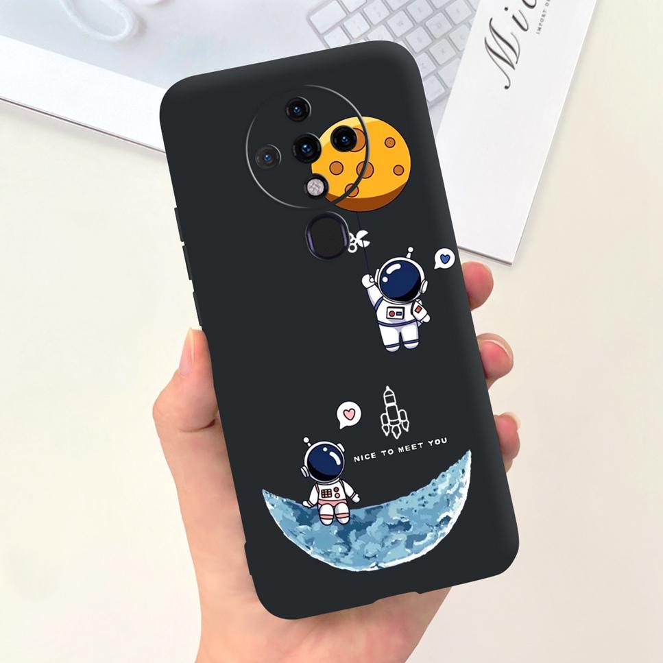 New For Tecno Spark 6 Case Space Astronaut Dinosaur Soft Silicone Black Pink Cover For Tecno Spark6 KE7 Bumper Phone Case Funda