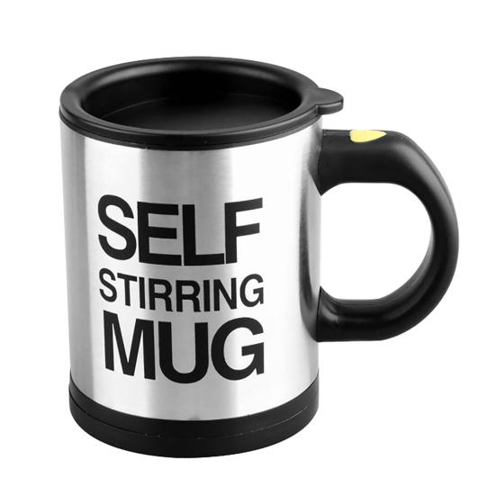 400 ml Kaffeetasse mit Knopf, multifunktional, Edelstahl, automatisches Rühren, Kaffeetasse, Café