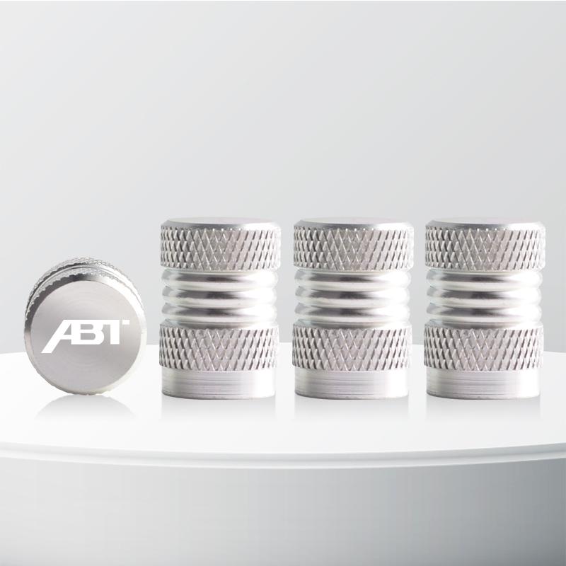 Aluminum ABT Logo Car Wheel Tire Valve Stem Caps Tyre Valve Covers For Skoda Seat Cupra TTRS RS5 RS4 A4 A5 Q3 Q5 Golf Polo 4pcs