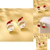Trendy European American Style Geometric Alloy Christmas Earrings For Women