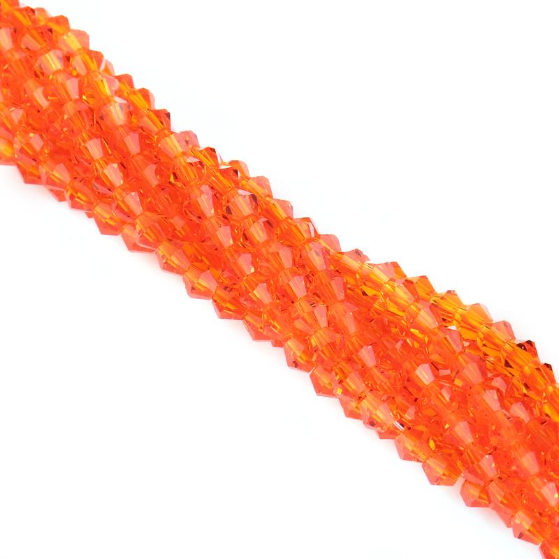 Apx 95pcs/Strand 4mm Shiny Crystal Beads Bicone Beads Faceted Glass Beads Loose Spacer Beads for Bracelet DIY Jewelry Making